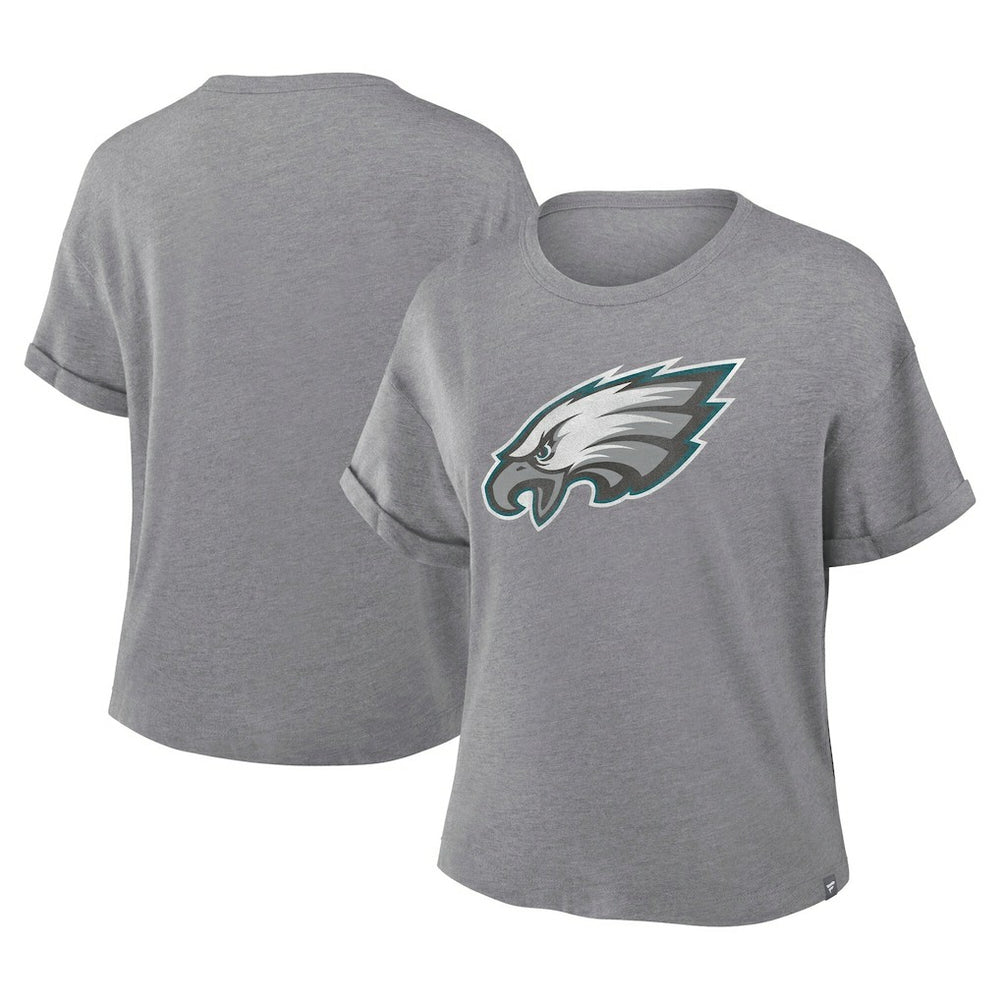 Philadelphia Eagles Women's Tribute Tri-Blend Boxy T-Shirt - Heather Gray - Fanatics