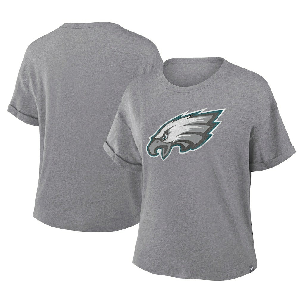 Philadelphia Eagles Women's Tribute Tri-Blend Boxy T-Shirt - Heather Gray - Fanatics