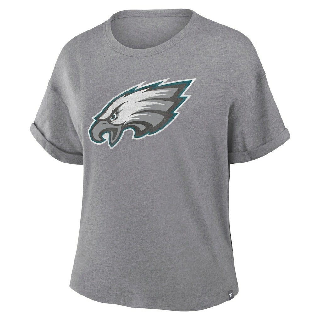 Philadelphia Eagles Women's Tribute Tri-Blend Boxy T-Shirt - Heather Gray - Fanatics