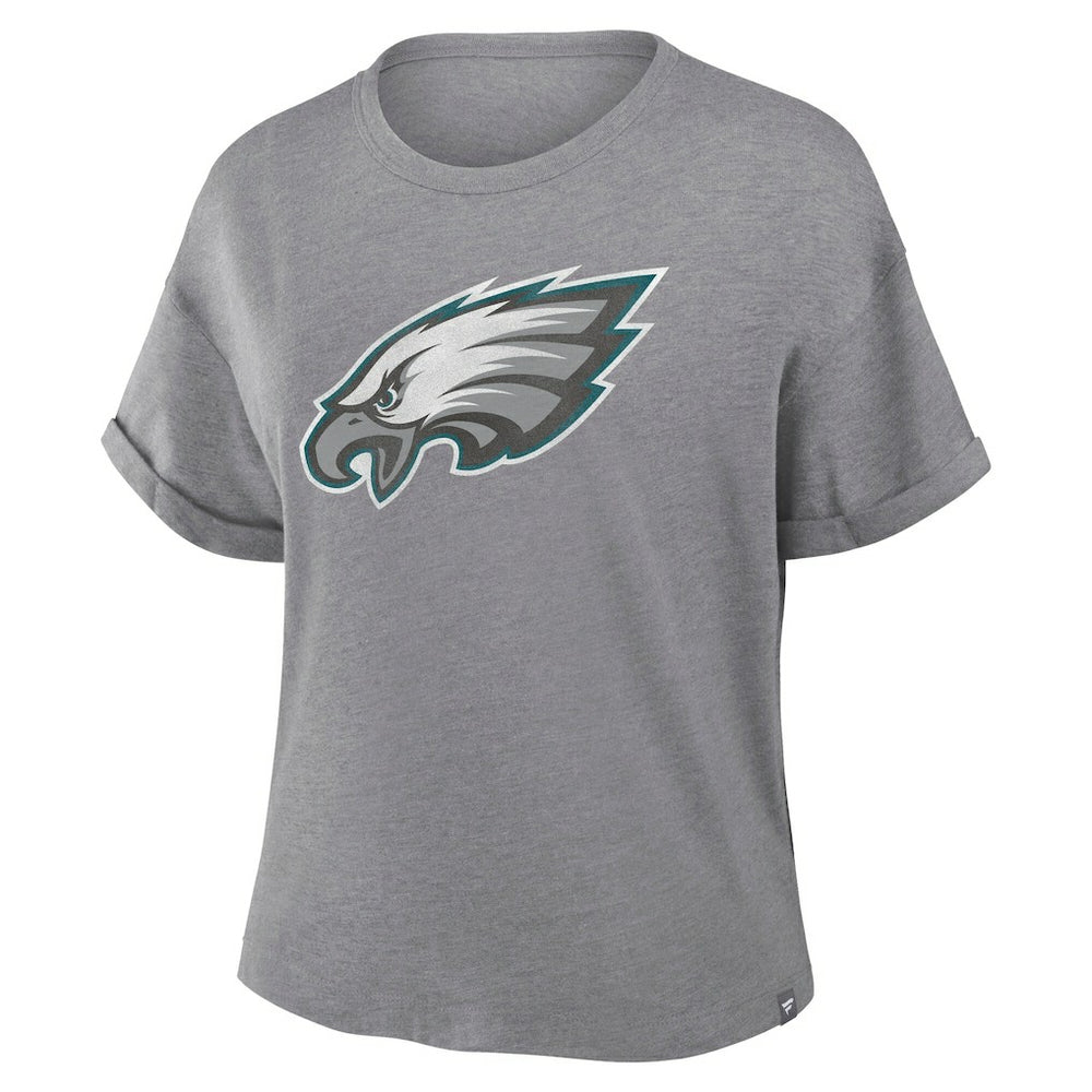 Philadelphia Eagles Women's Tribute Tri-Blend Boxy T-Shirt - Heather Gray - Fanatics