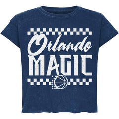 Orlando Magic Sportiqe Unisex Rock & Roll Collection Gwen Premium Mineral Wash Cropped T-Shirt Blue
