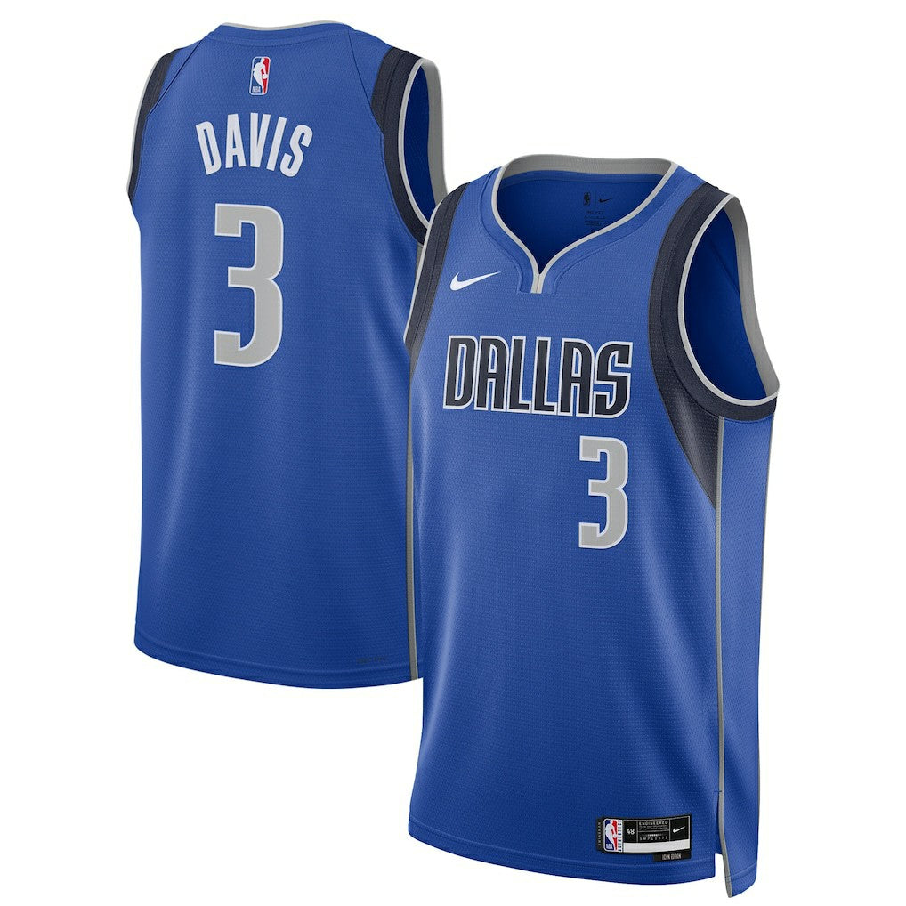 Nike Anthony Davis Dallas Mavericks Unisex Swingman Player Jersey Icon Editi- Blue