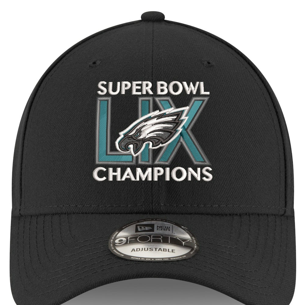 Philadelphia Eagles New Era Super Bowl LIX Champions 9FORTY Adjustable Hat - Black - NFL