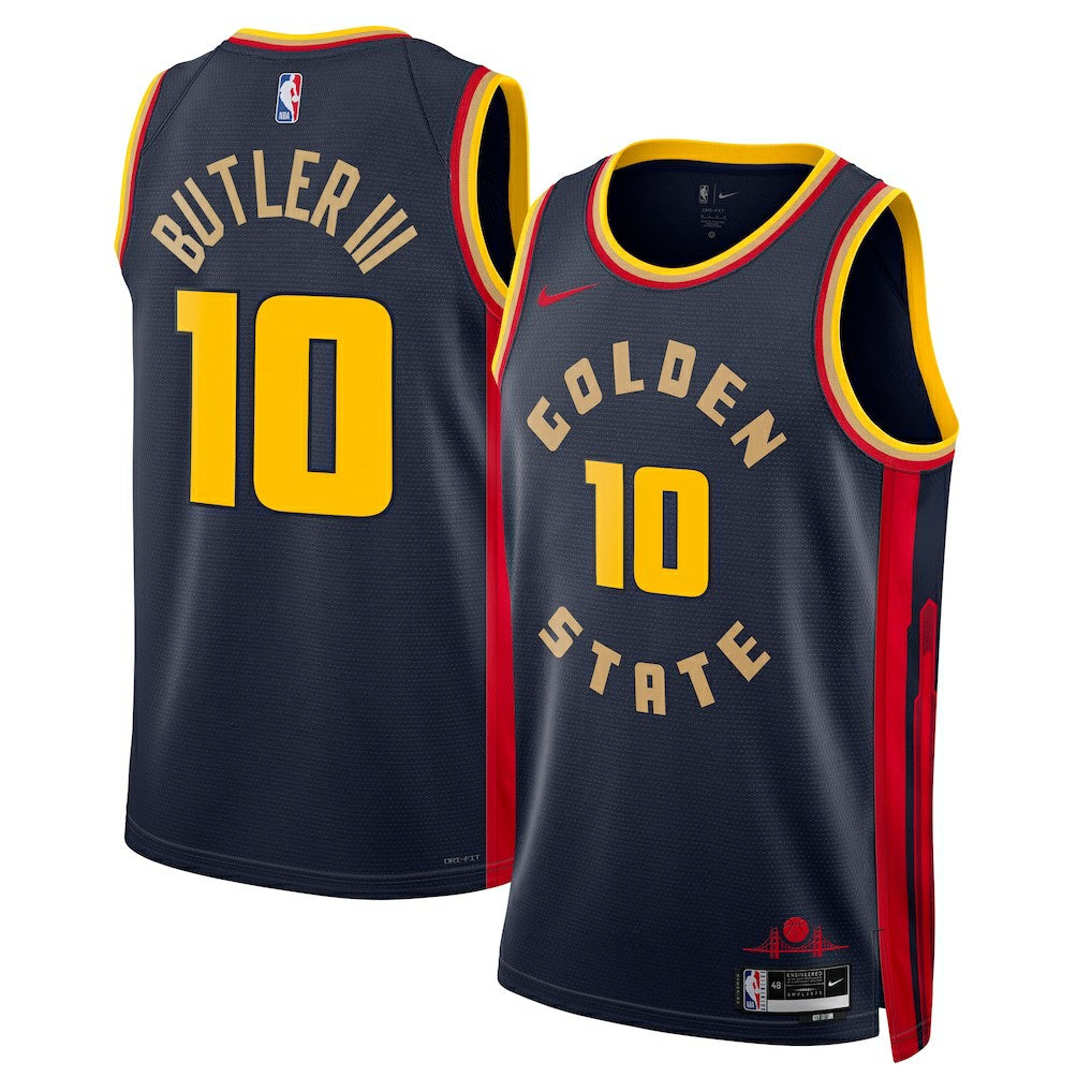 Nike Jimmy Butler Golden State Warriors Unisex Swingman Jersey City Editi- Navy