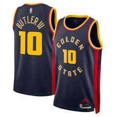 Nike Jimmy Butler Golden State Warriors Unisex Swingman Jersey City Editi- Navy