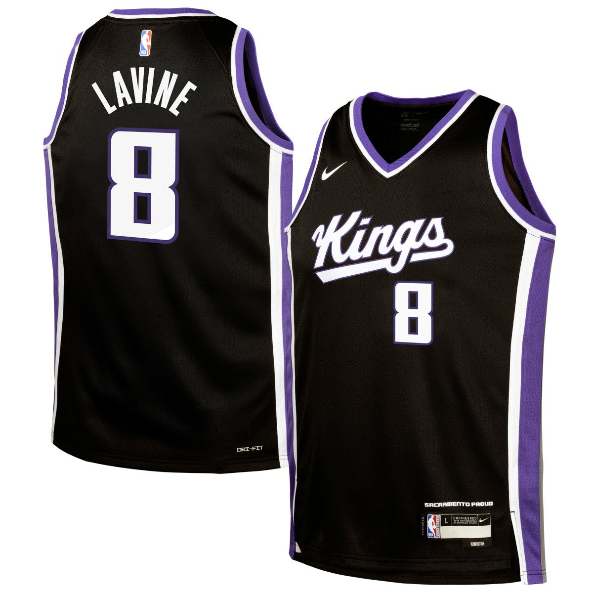Nike Zach LaVine Sacramento Kings Youth Swingman Jersey Icon Edition Black