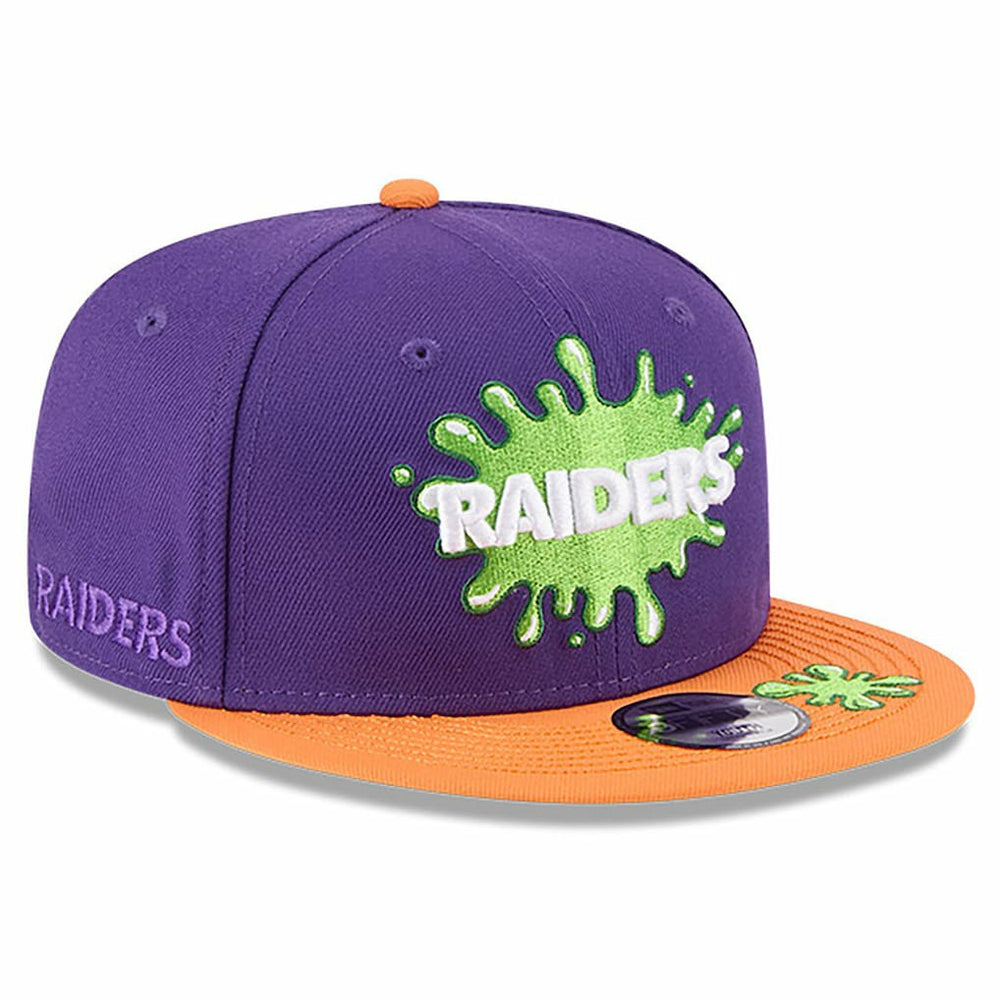 Las Vegas Raiders New Era Youth Nickelodeon Slime 9FIFTY Snapback Hat - Purple/Orange - NFL