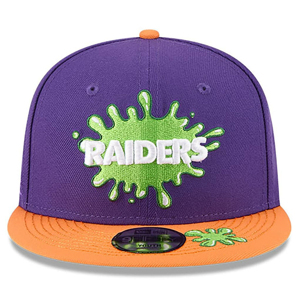 Las Vegas Raiders New Era Youth Nickelodeon Slime 9FIFTY Snapback Hat - Purple/Orange - NFL