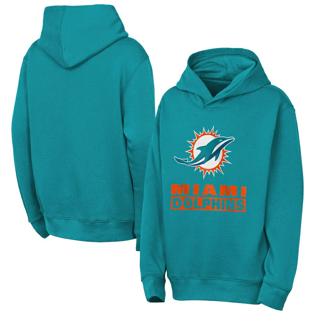 Miami Dolphins Outerstuff Youth Back to Basics Hoodie - Aqua - NFL