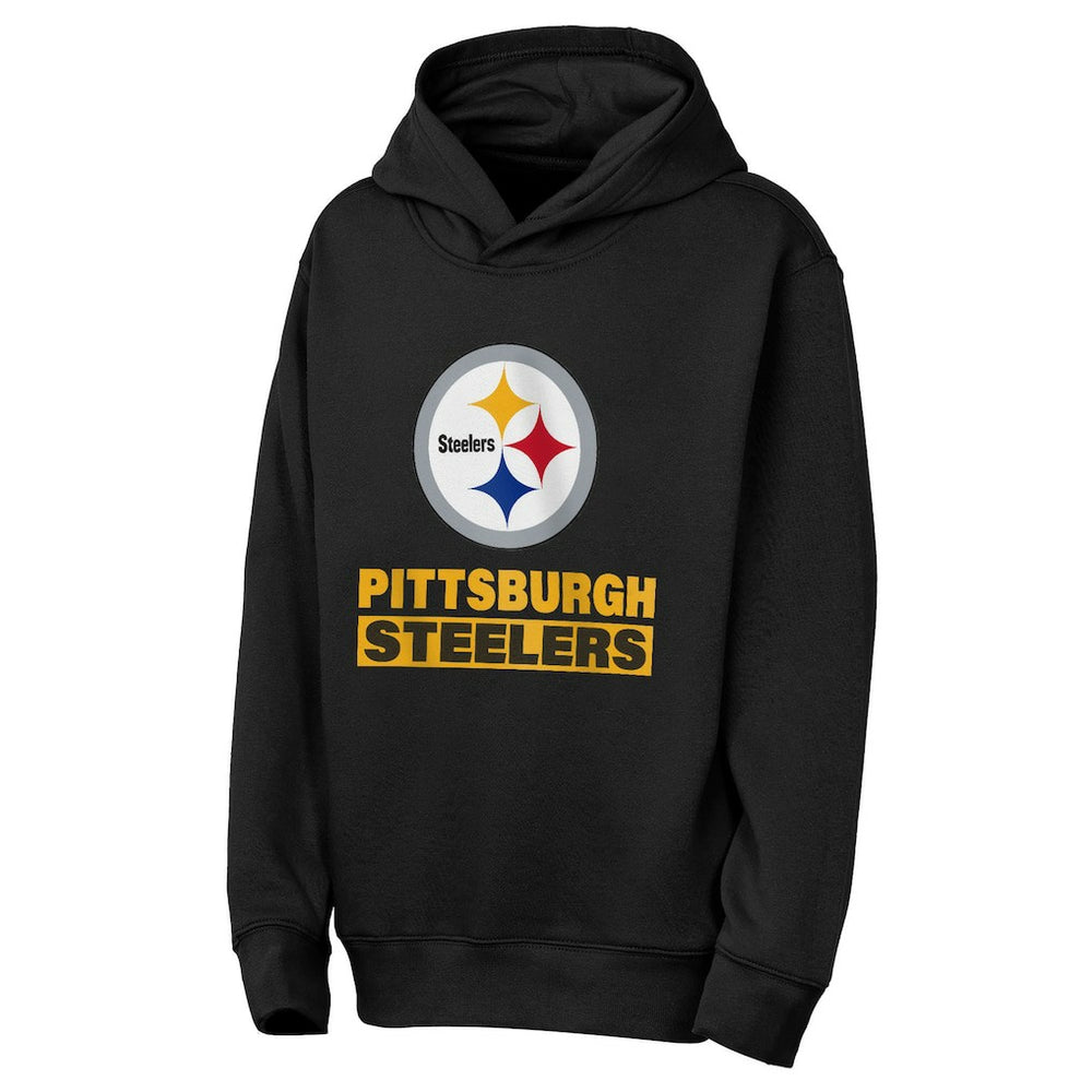 Pittsburgh Steelers Outerstuff Youth Back to Basics Hoodie - Black - NFL
