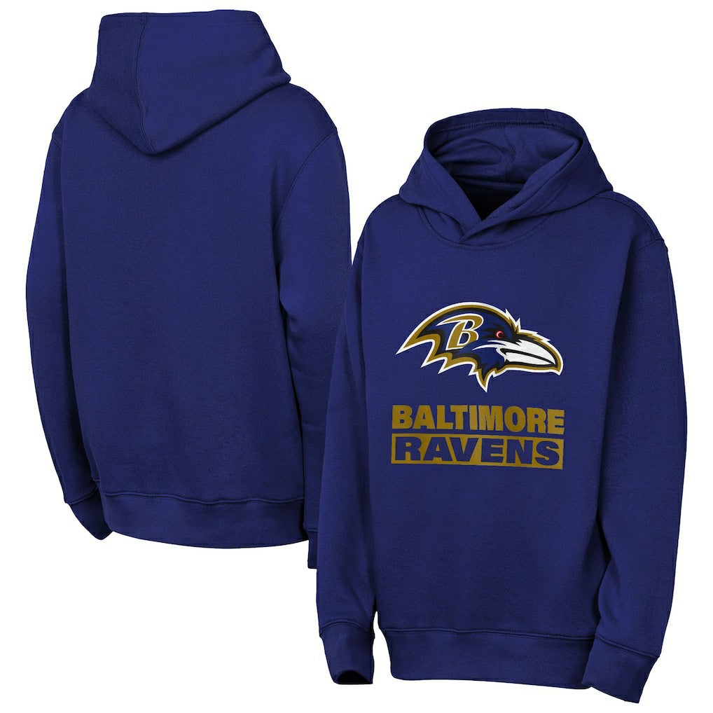 Baltimore Ravens Outerstuff Youth Back to Basics Hoodie - Purple - NFL