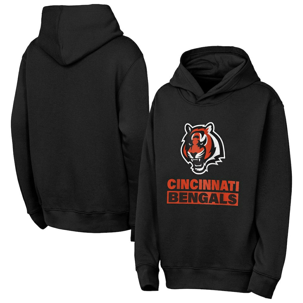 Cincinnati Bengals Outerstuff Youth Back to Basics Hoodie - Black - NFL