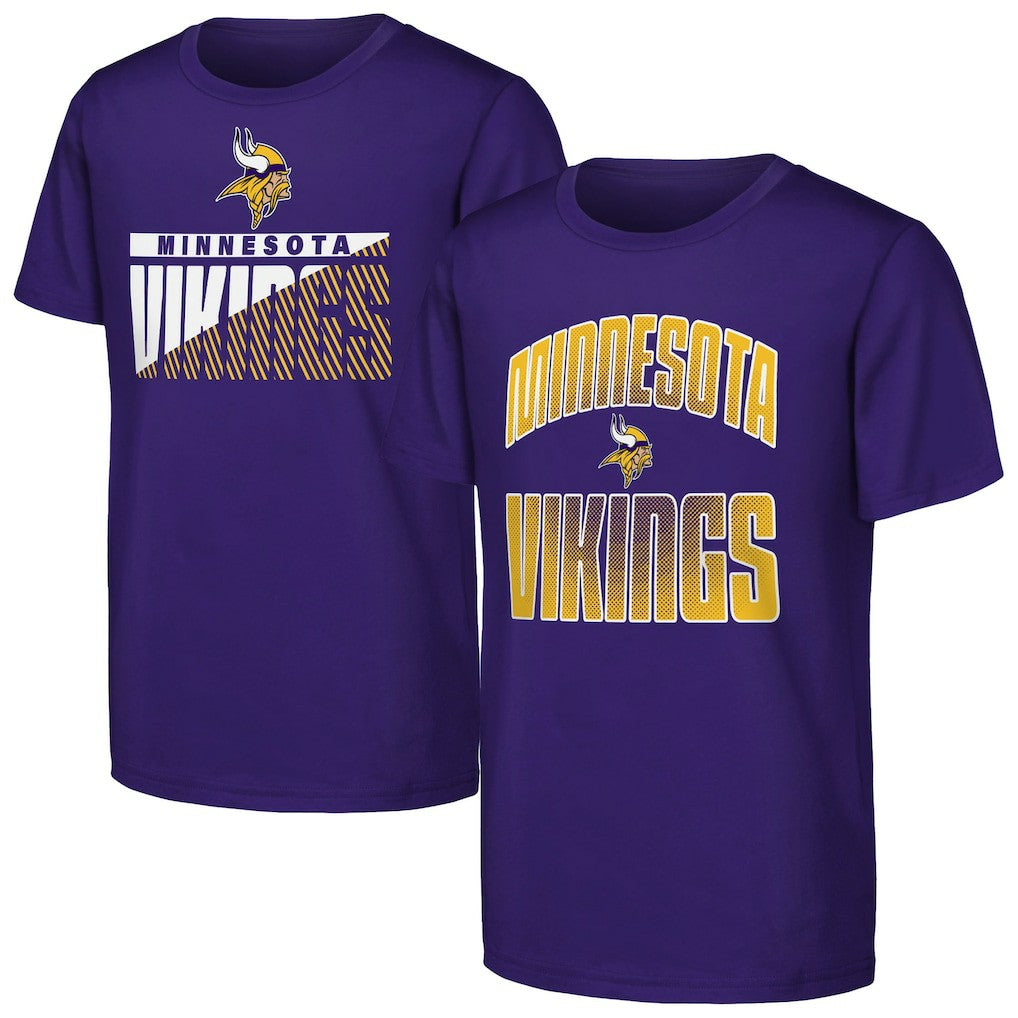 Minnesota Vikings Outerstuff Youth Never Quit 2-Pack T-Shirt Set - Purple - NFL