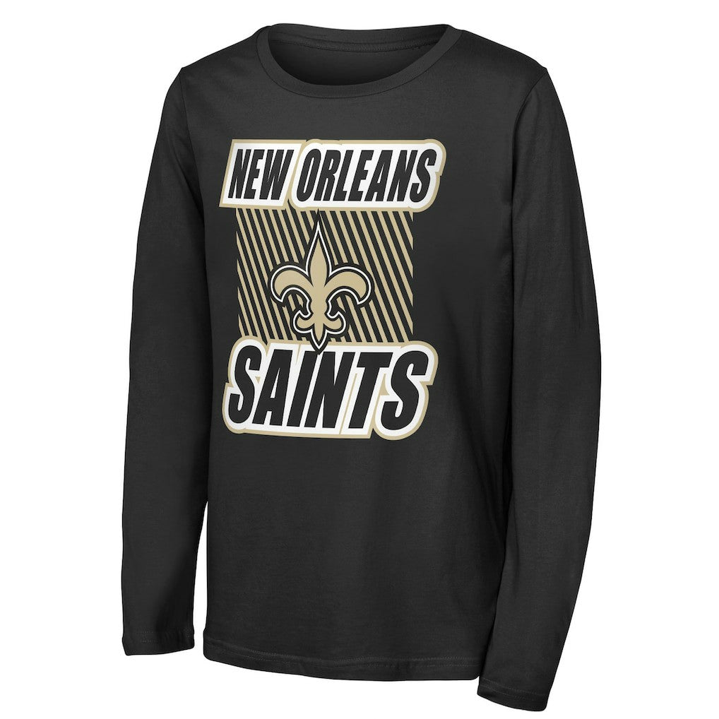 New Orleans Saints Outerstuff Youth Never Settle Long Sleeve T-Shirt - Black - NFL