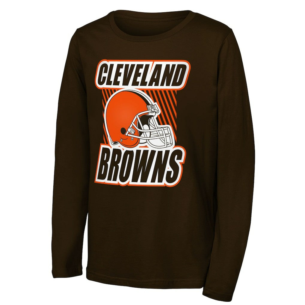 Cleveland Browns Outerstuff Youth Never Settle Long Sleeve T-Shirt - Brown - NFL