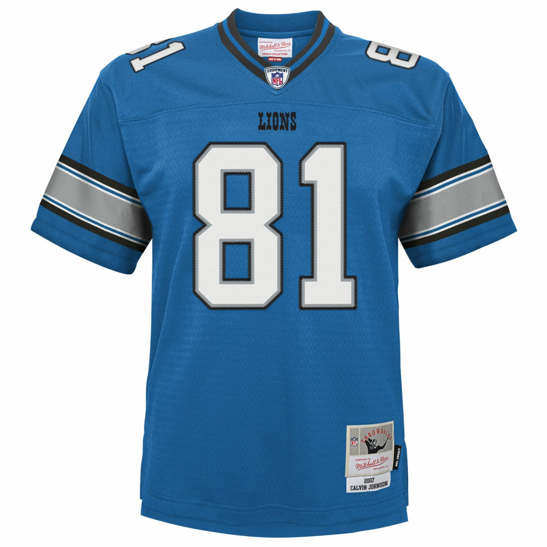 Calvin Johnson Detroit Lions Youth Legacy Replica Jersey - Blue - Mitchell & Ness