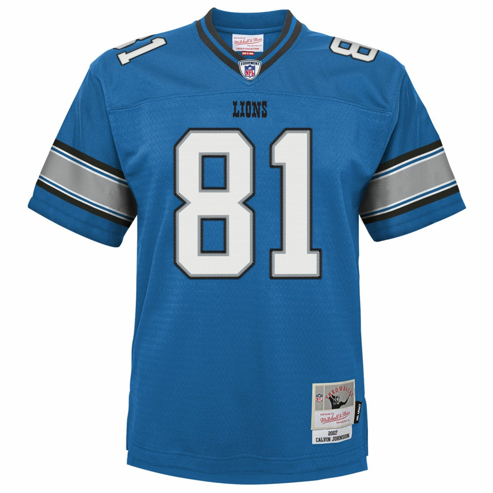 Calvin Johnson Detroit Lions Youth Legacy Replica Jersey - Blue - Mitchell & Ness