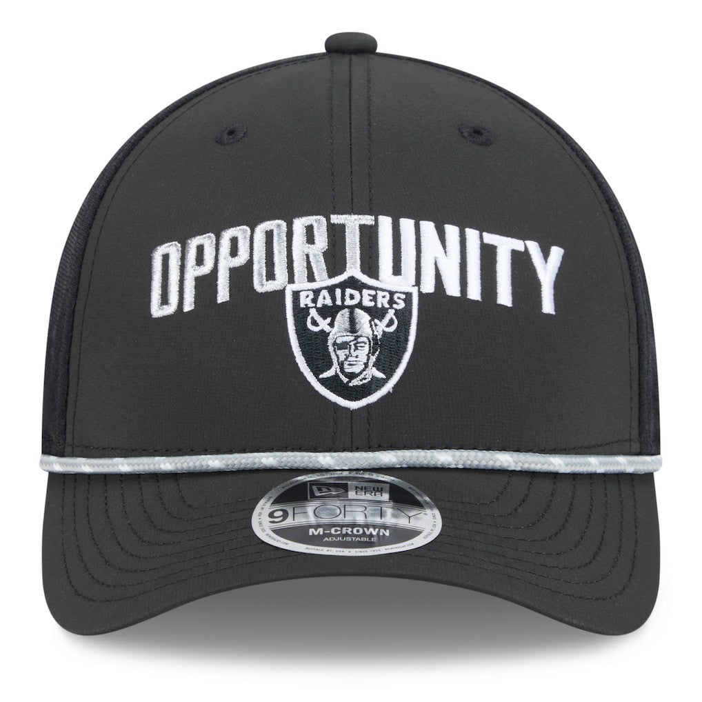 Las Vegas Raiders New Era 2025 Inspire Change 9FORTY M-Crown Adjustable Hat - Black - NFL