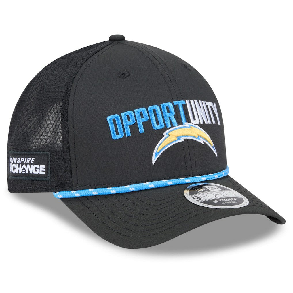 Los Angeles Chargers New Era 2025 Inspire Change 9FORTY M-Crown Adjustable Hat - Black - NFL