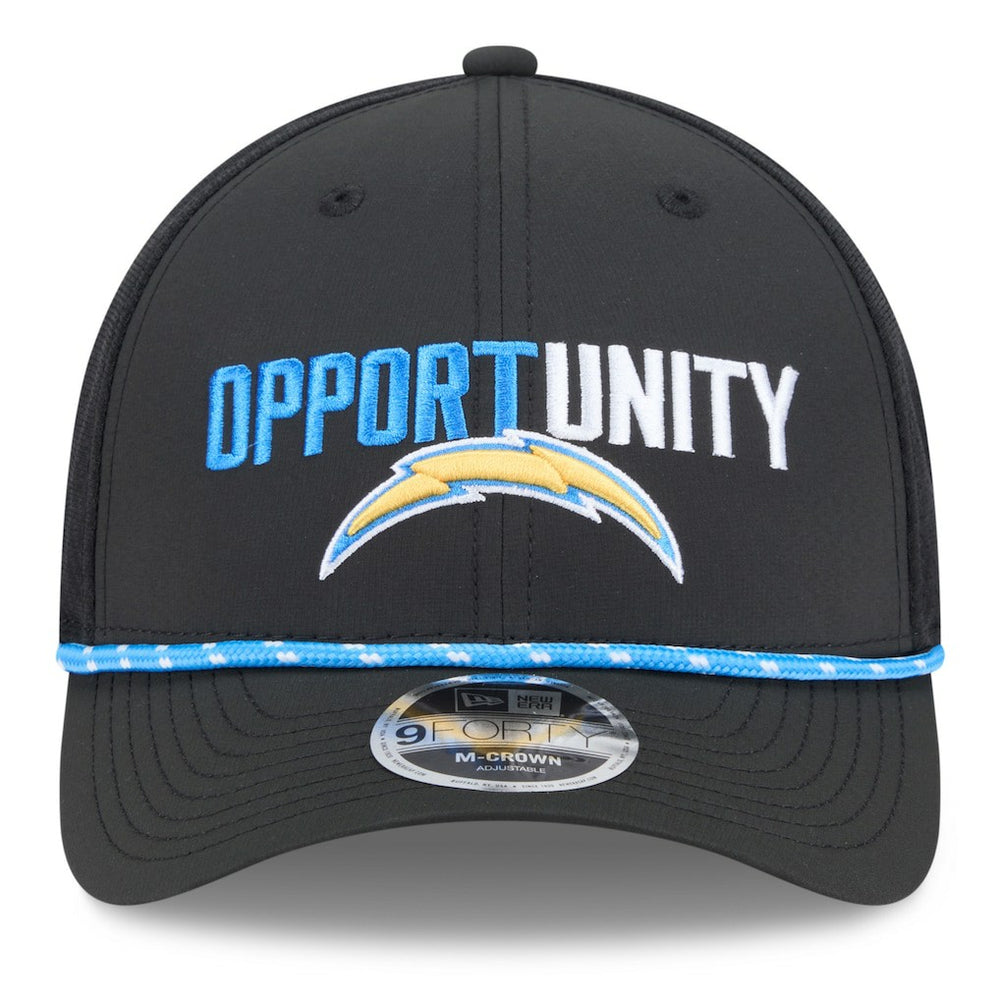 Los Angeles Chargers New Era 2025 Inspire Change 9FORTY M-Crown Adjustable Hat - Black - NFL