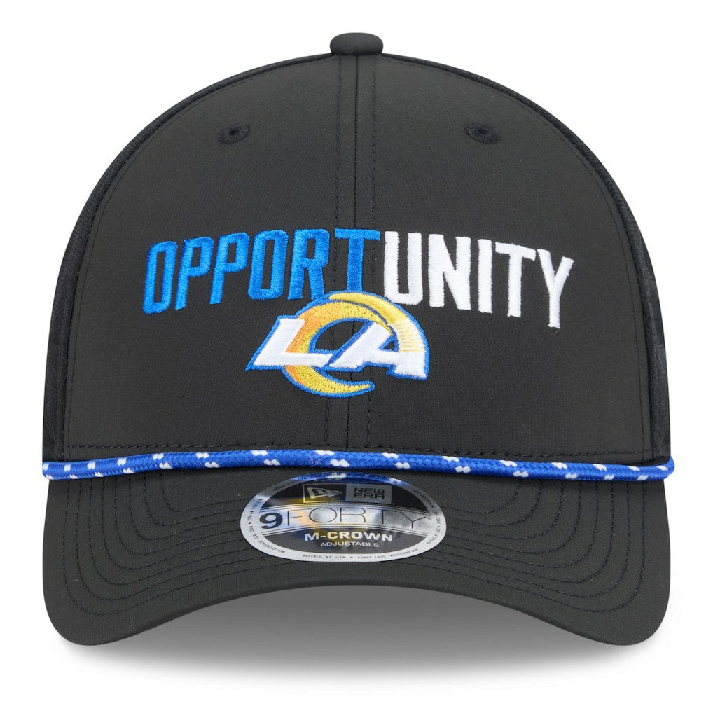 Los Angeles Rams New Era 2025 Inspire Change 9FORTY M-Crown Adjustable Hat - Black - NFL