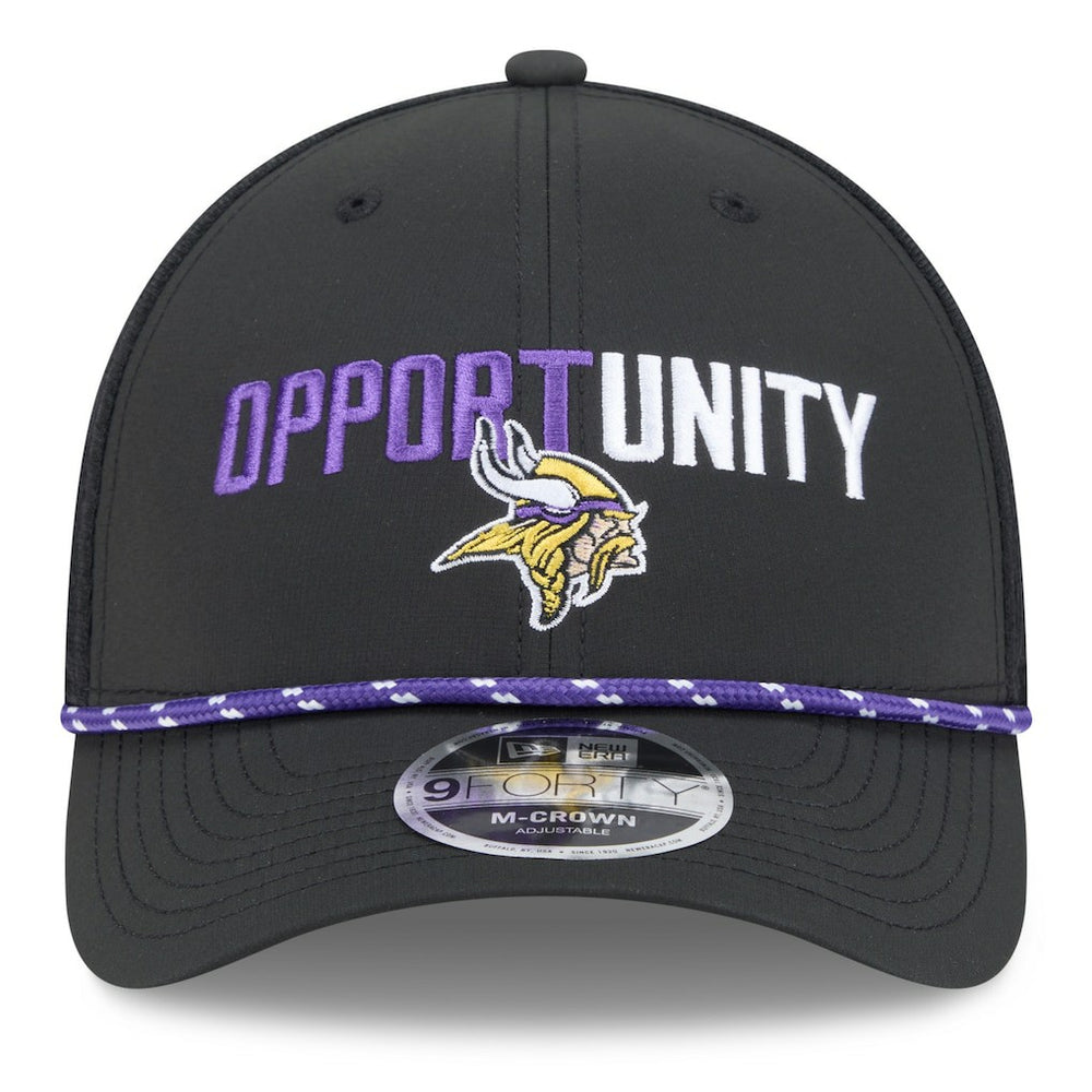 Minnesota Vikings New Era 2025 Inspire Change 9FORTY M-Crown Adjustable Hat - Black - NFL