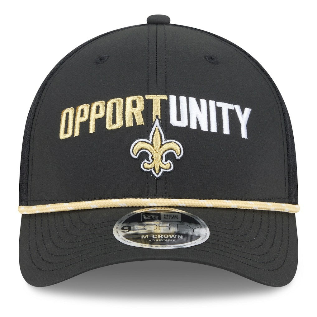 New Orleans Saints New Era 2025 Inspire Change 9FORTY M-Crown Adjustable Hat - Black - NFL