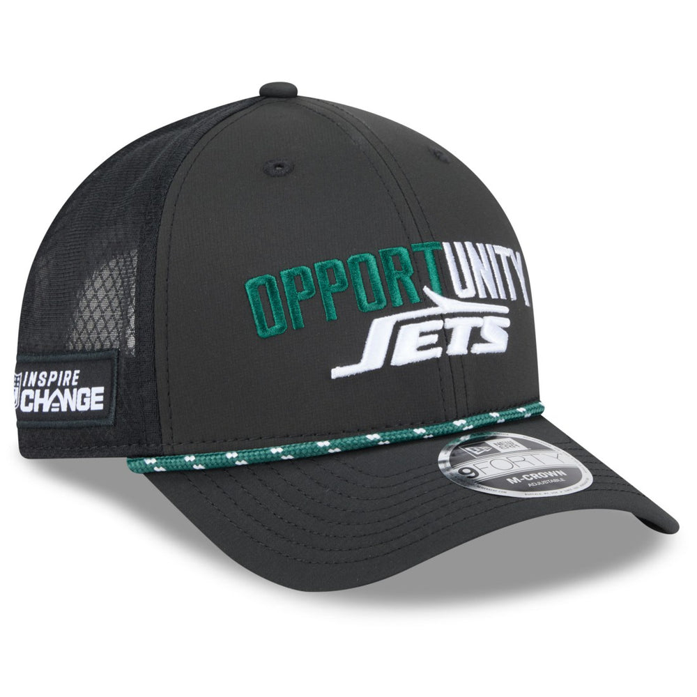 New York Jets New Era 2025 Inspire Change 9FORTY M-Crown Adjustable Hat - Black - NFL