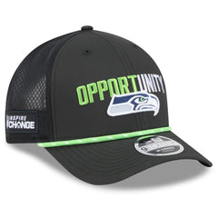 Seattle Seahawks New Era 2025 Inspire Change 9FORTY M-Crown Adjustable Hat - Black - NFL