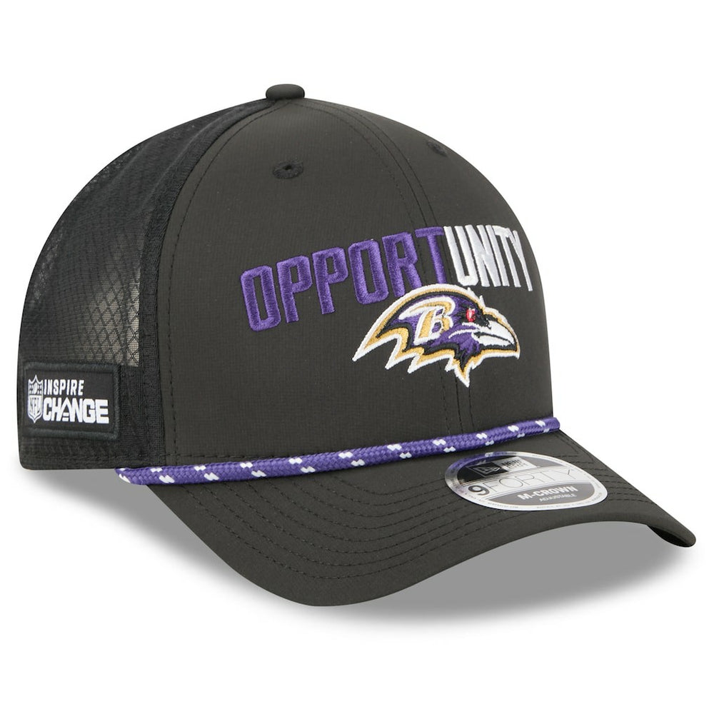 Baltimore Ravens New Era 2025 Inspire Change 9FORTY M-Crown Adjustable Hat - Black - NFL