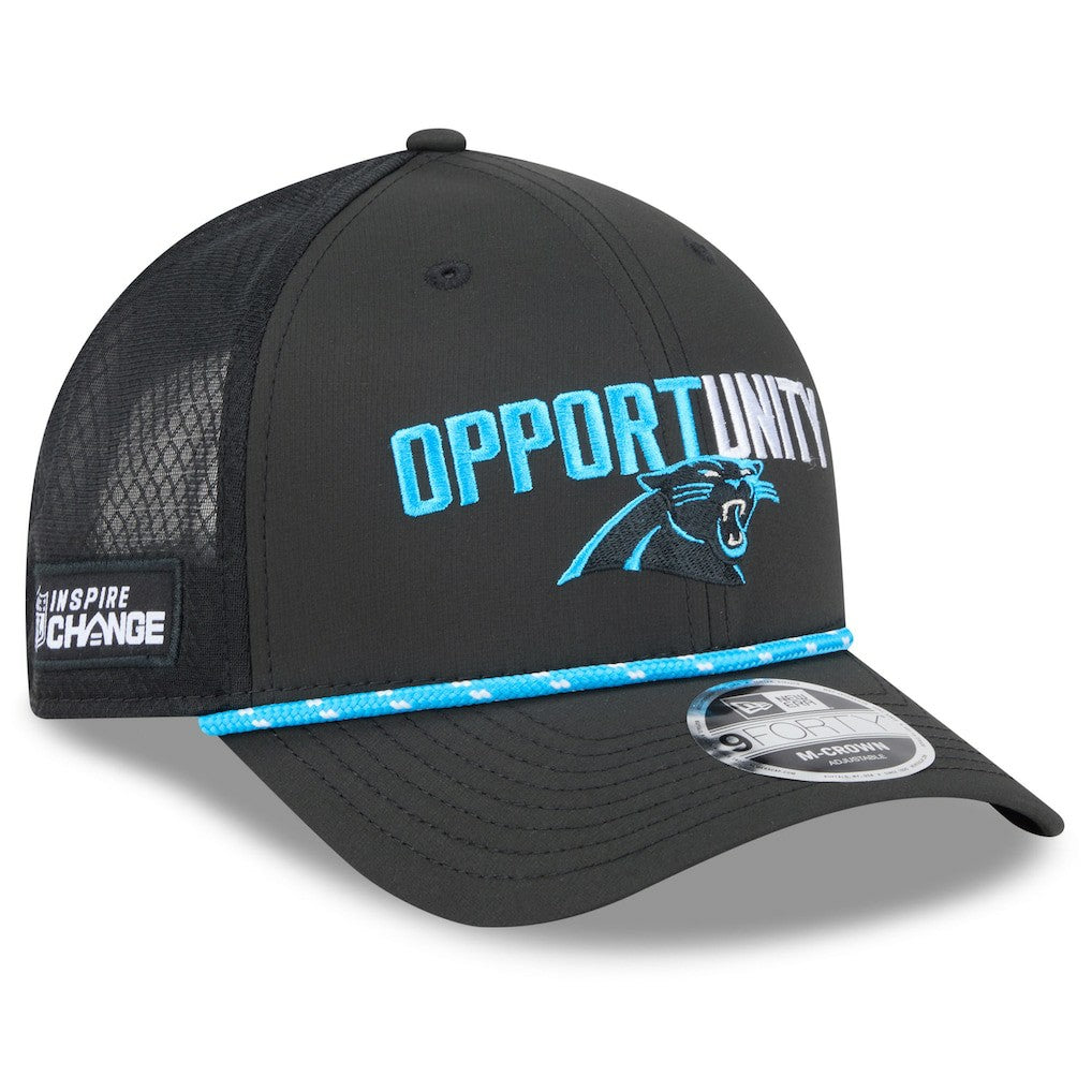 Carolina Panthers New Era 2025 Inspire Change 9FORTY M-Crown Adjustable Hat - Black - NFL