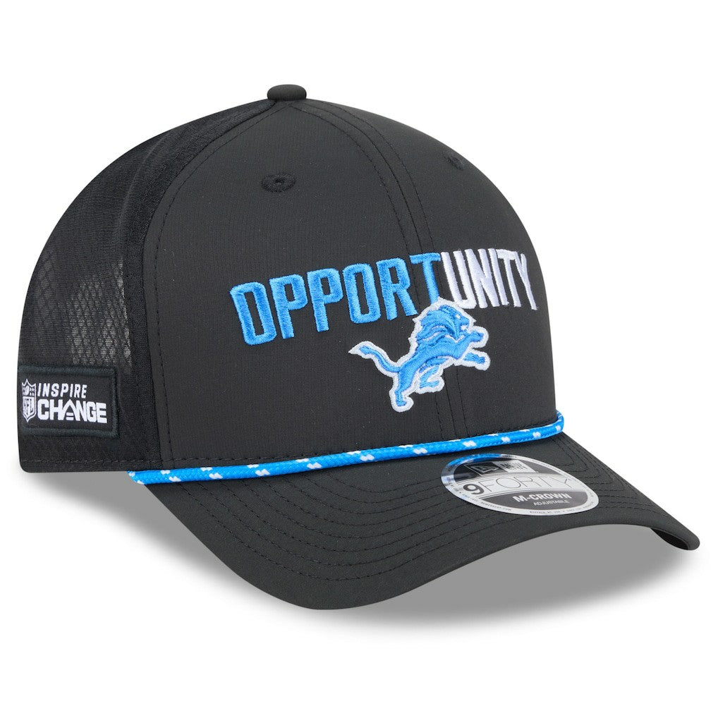 Detroit Lions New Era 2025 Inspire Change 9FORTY M-Crown Adjustable Hat - Black - NFL