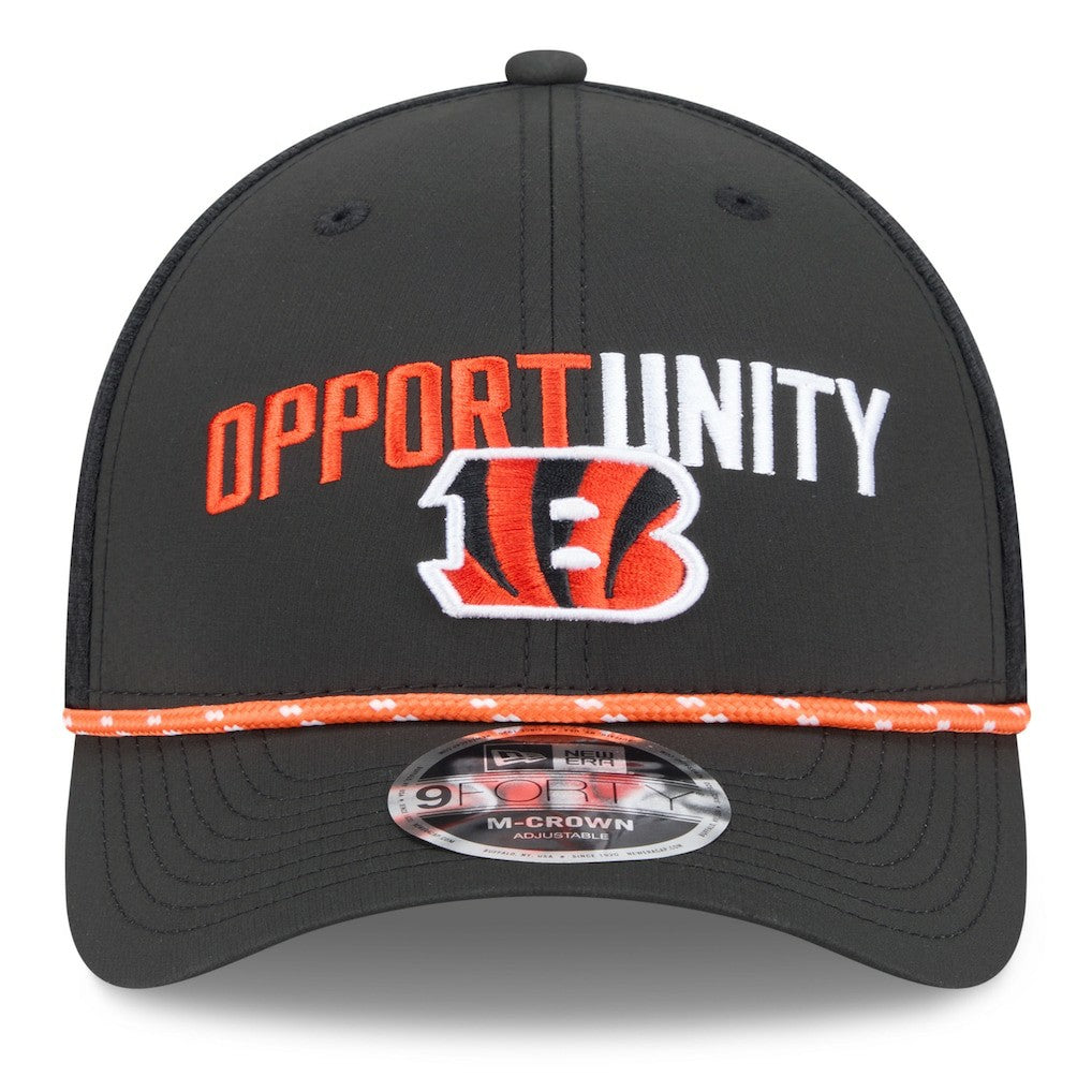 Cincinnati Bengals New Era 2025 Inspire Change 9FORTY M-Crown Adjustable Hat - Black - NFL
