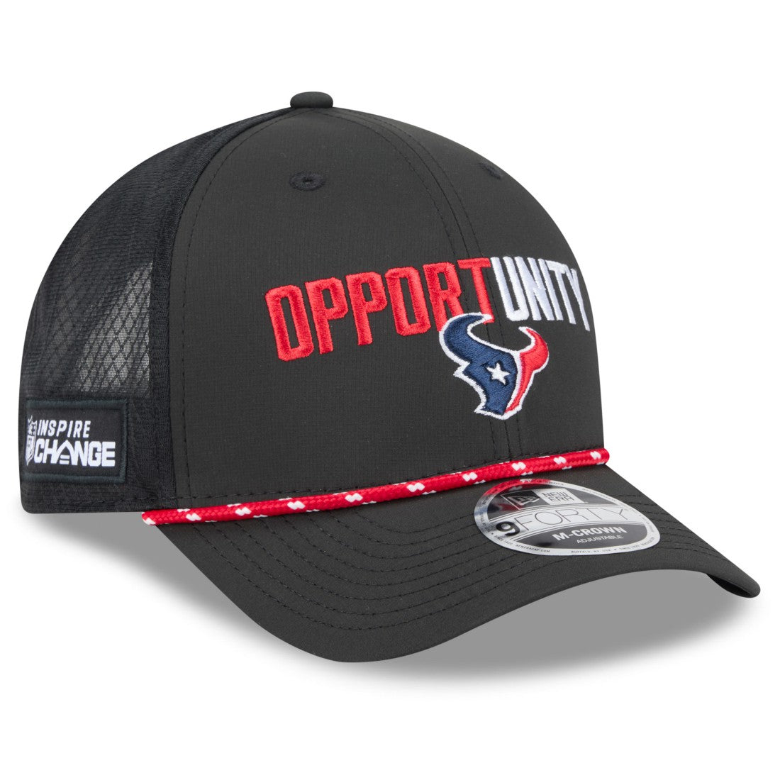 Houston Texans New Era 2025 Inspire Change 9FORTY M-Crown Adjustable Hat - Black - NFL