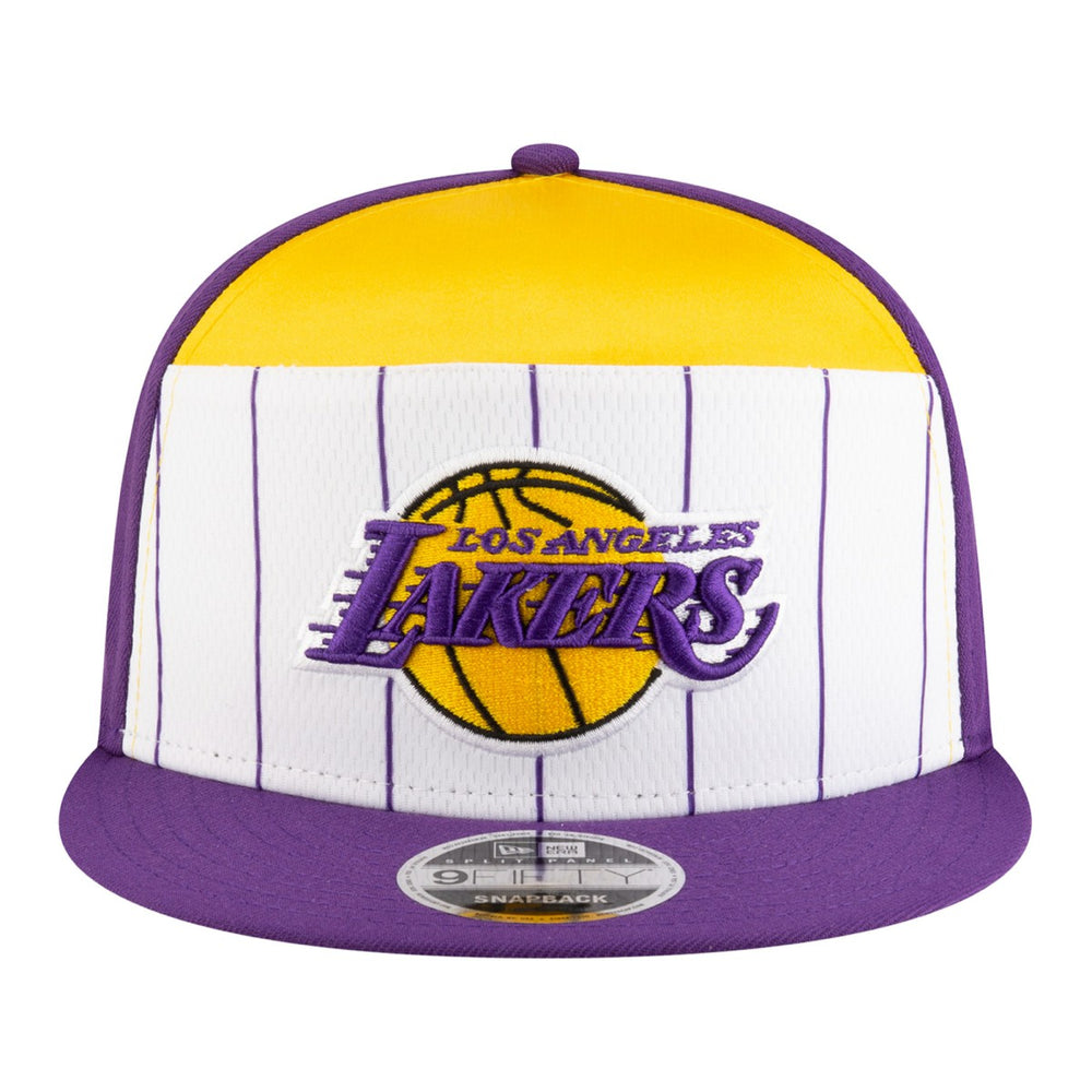 New Era Los Angeles Lakers Youth 2025 NBA Tip Off Split Panel 9FIFTY Snapback Hat White/Purple