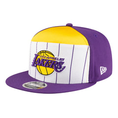 New Era Los Angeles Lakers Youth 2025 NBA Tip Off Split Panel 9FIFTY Snapback Hat White/Purple