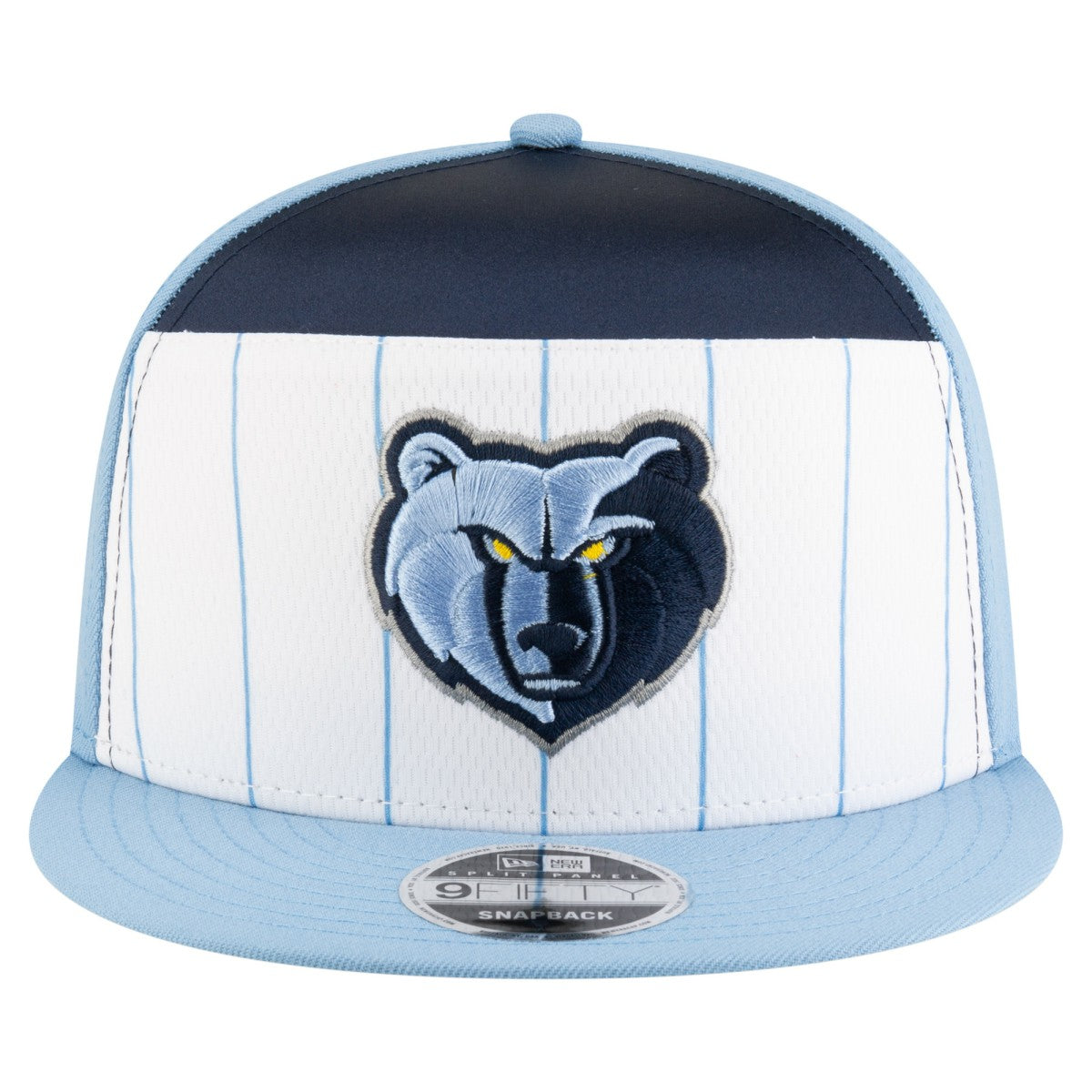 New Era Memphis Grizzlies Youth 2025 NBA Tip Off Split Panel 9FIFTY Snapback Hat White/Light Blue
