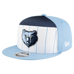 New Era Memphis Grizzlies Youth 2025 NBA Tip Off Split Panel 9FIFTY Snapback Hat White/Light Blue