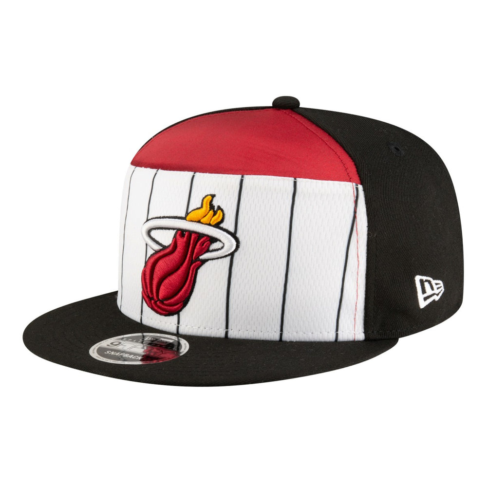 New Era Miami Heat Youth 2025 NBA Tip Off Split Panel 9FIFTY Snapback Hat White/Black