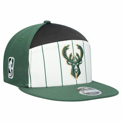 New Era Milwaukee Bucks Youth 2025 NBA Tip Off Split Panel 9FIFTY Snapback Hat White/Hunter Green