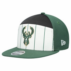New Era Milwaukee Bucks Youth 2025 NBA Tip Off Split Panel 9FIFTY Snapback Hat White/Hunter Green