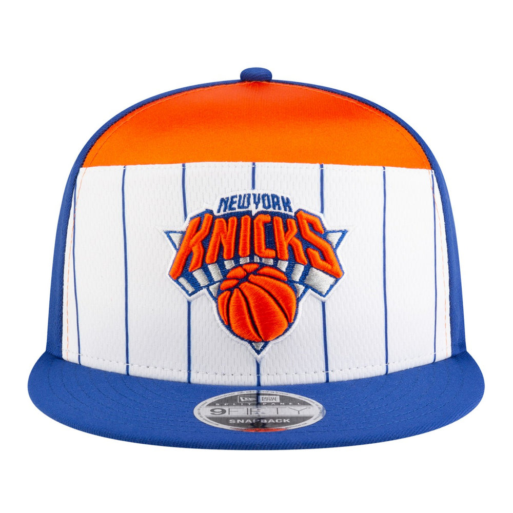 New Era New York Knicks Youth 2025 NBA Tip Off Split Panel 9FIFTY Snapback Hat White/Blue