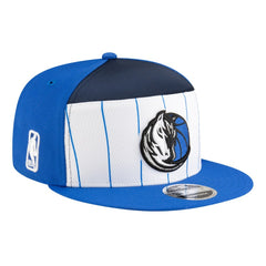 New Era Dallas Mavericks Youth 2025 NBA Tip Off Split Panel 9FIFTY Snapback Hat White/Blue