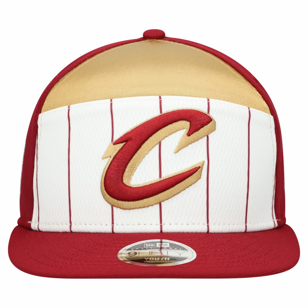 New Era Cleveland Cavaliers Youth 2025 NBA Tip Off Split Panel 9FIFTY Snapback Hat White/Wine