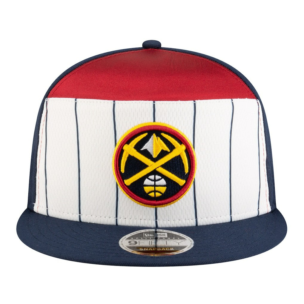 New Era Denver Nuggets Youth 2025 NBA Tip Off Split Panel 9FIFTY Snapback Hat White/Navy