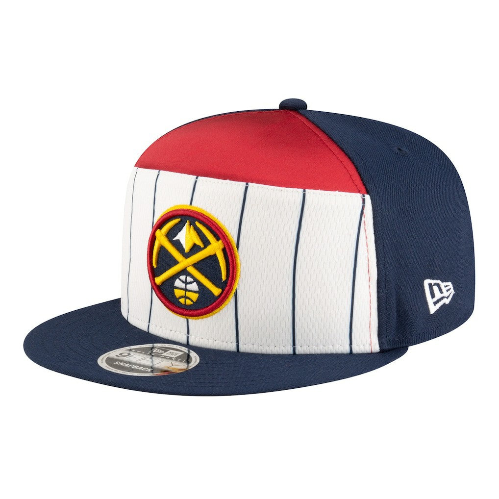 New Era Denver Nuggets Youth 2025 NBA Tip Off Split Panel 9FIFTY Snapback Hat White/Navy