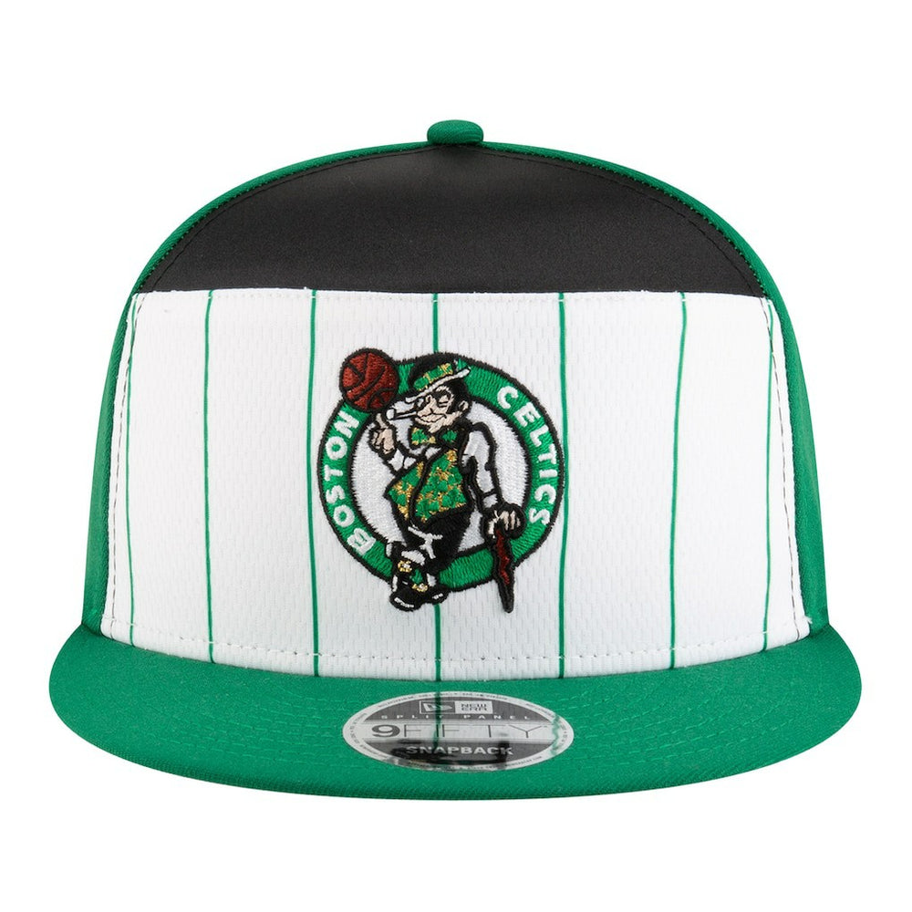 New Era Boston Celtics Youth 2025 NBA Tip Off Split Panel 9FIFTY Snapback Hat White/Kelly Green