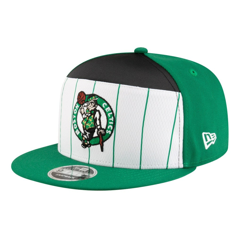 New Era Boston Celtics Youth 2025 NBA Tip Off Split Panel 9FIFTY Snapback Hat White/Kelly Green