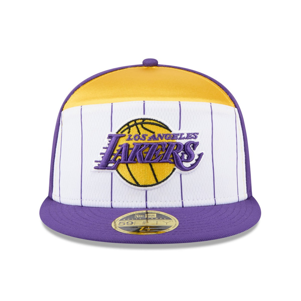 New Era Los Angeles Lakers 2025 NBA Tip Off Split Panel 59FIFTY Fitted Hat White/Purple
