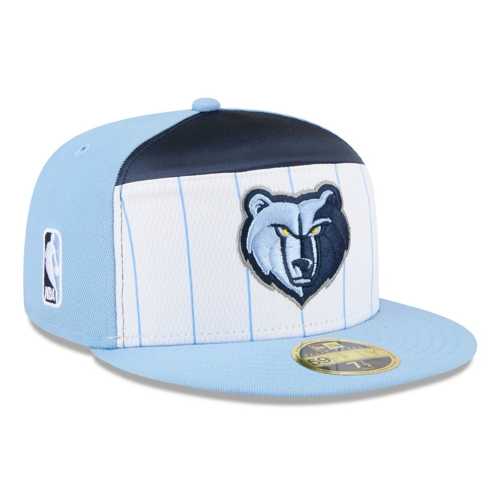 New Era Memphis Grizzlies 2025 NBA Tip Off Split Panel 59FIFTY Fitted Hat White/Light Blue